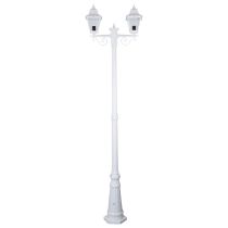 Paris Twin Head Tall Post Light White - 15169