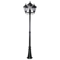 Turin Triple Head Tall Post Light Black - 15471	