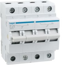 HAGER SF263 | Changeover Switch 2 Pole 63 Amp 240v 50Hz Din Mounted