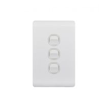 Leopard Switch Vertical 3 Gang 16AX/20A 250V (LESWV3GWHT) White GSM