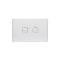 Leopard Switch Horizontal 2 Gang 16AX/20A 250V (LESW2G) GSM