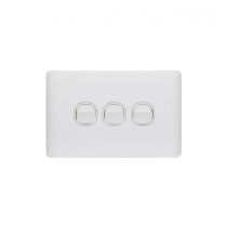 Leopard Switch Horizontal 3 Gang 16AX/20A 250V (LESW3G) GSM
