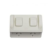 Hippo Double Outdoor Power Point IP54 10A (HPPP2G) GSM