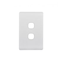 Leopard Switch Plate Vertical 2 Gang (LESWPV2GWHT) White GSM