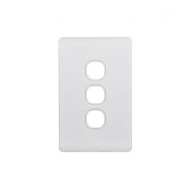 Leopard Switch Plate Vertical 3 Gang (LESWPV3GWHT) White GSM
