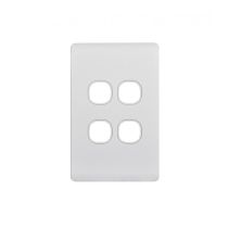 Leopard Switch Plate Vertical 4 Gang (LESWPV4GWHT) White GSM