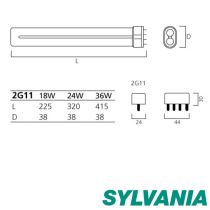 SYLVANIA Lynx CFL 24W 840 2G11 4Pin 252360