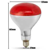 Electrical Products Red Infrared Double Reflector Heat Lamp 275W - ELE-IR275RED