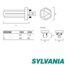 SYLVANIA CFT 26W LYNX 830 GX24D-3 278110
