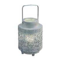 Talbot Vintage Moroccan Lantern Effect Table Lamp Grey - 49275
