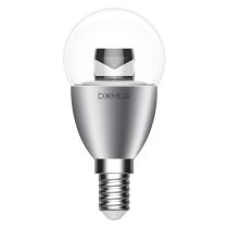 Key Round 6 Watt Clear Diffuser Dimmable LED Globe Chrome E14 / Daylight - 65050	