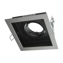 DSL Square Slotter Single Light Downlight Frame Silver - 70001