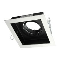 DSL Square Slotter Single Light Downlight Frame White - 70002	