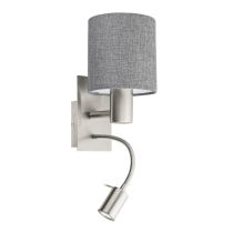 Pasteri Wall Light With Adjustable LED Goose Neck Satin Nickel / Grey - 96374