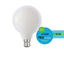 G125 8W ES LED 2700K OPAL DIMMABLE LUS20983