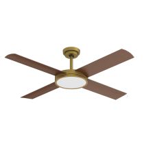 Revolution 3 52" 24W LED Dimmable AC Ceiling Fan Antique Brass / Cool White - A3186