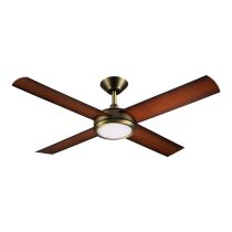 Concept 3 52" 24W LED Dimmable AC Ceiling Fan Antique Brass with Koa Blades / Cool White - A3505
