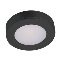 Astra 3.6 Watt 12V Round LED Cabinet Light Black / Warm White - 21284