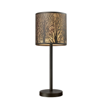 AUTUMN: Round Aged Bronze with Amber Lining Table Lamp- AUTUMN04TL