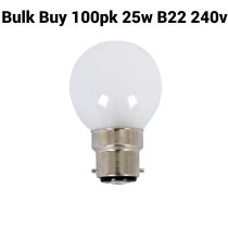 Bulk 100 Pack 25W PEARL Fancy Round Light Globes / Bulbs Bayonet Cap B22