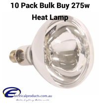 10x Bathroom Instant Heat Lamp Globe 240V E27 275W Clear R125 Infrared Reflector