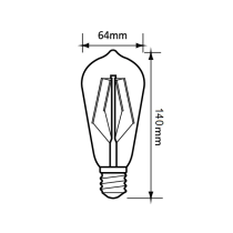 ST64 Pear Shape LED Filament Dimmable Globes Clear Diffuser (8W)- CF28DIM