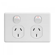 C2025 Twin Switch Socket Outlet, Classic, 250V, 10A Clipsal