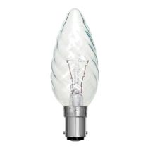 60w Twisted Candle Globe B15 Small Bayonet Cap Dimmable - 10212