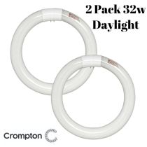 2 Pack 32W T9 Triphosphor Circular Fluorescent Tubes Lamps 6000K Cool Daylight - 16080