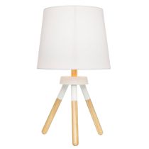 GIAN 440MM TABLE LAMP - WHITE/TIMBER - 18300/05A