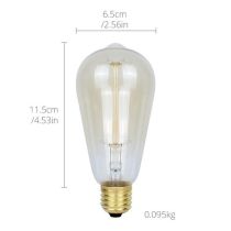 25W Vintage ST64 Carbon filament lamp E27 2700K Warm White - LUS60007