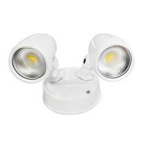 Energetic Lighting 203035 Seculite LED Spotlight, Twin Head, Less Sensor, Security Light, IP54, 2 x 10W, 5000K, 2 x 850 Lumens, Non Dimmable, White