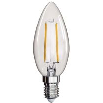 2W 12-24 Volt DC Candle Dimmable LED Bulb (E14) Clear in Warm White