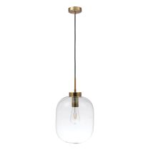 FLAUNT GLASS PENDANT 240V E27 SATIN BRASS CLEAR 22741