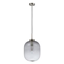 FLAUNT GLASS PENDANT 240V E27 SATIN CHROME SMOKE 22743