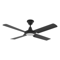 FRESCO 4 BLADE 52" DC IP66 CEILING FAN & LED LIGHT BLACK 60090