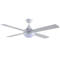 Four Seasons Link 1220mm 4 Blade Ceiling Fan with 15w LED Tricolour Light White - FSL1243W