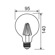 G95 LED Filament Dimmable Globes Clear Diffuser (6W)- CF18DIM