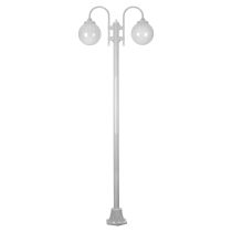 Lisbon Twin Spheres Curved Arms Plain Post Light White - 15793
