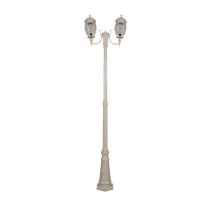 Vienna Twin Head Curved Arms Tall Post Light Beige - 15968	