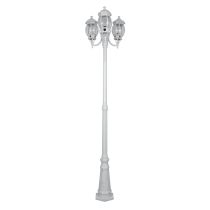 Vienna Three Head Curved Arm Tall Post Light White -15979	