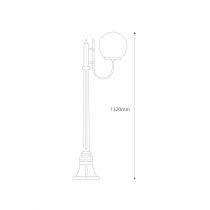 Lisbon 30cm Sphere Curved Arm Short Post Light White - 15685