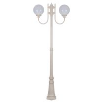 Lisbon Twin 25cm Sphere Curved Arms Tall Post Light Beige - 15734	