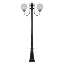 Lisbon Twin 25cm Sphere Curved Arms Tall Post Light Black - 15735	