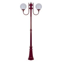 Lisbon Twin 25cm Sphere Curved Arms Tall Post Light Burgundy - 15736