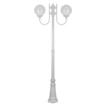 Lisbon Twin 25cm Sphere Curved Arms Tall Post Light White - 15739	
