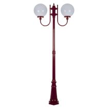 Lisbon Twin 30cm Sphere Curved Arms Tall Post Light Burgundy - 15742	