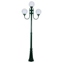 Lisbon Triple 25cm Spheres Curved Arms Tall Post Light Green - 15749