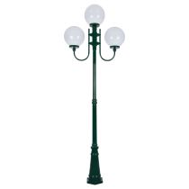Lisbon Triple 30cm Spheres Curved Arms Tall Post Light Green - 15755