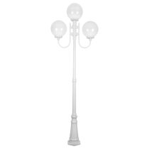 Lisbon Triple 30cm Spheres Curved Arms Tall Post Light White - 15757	